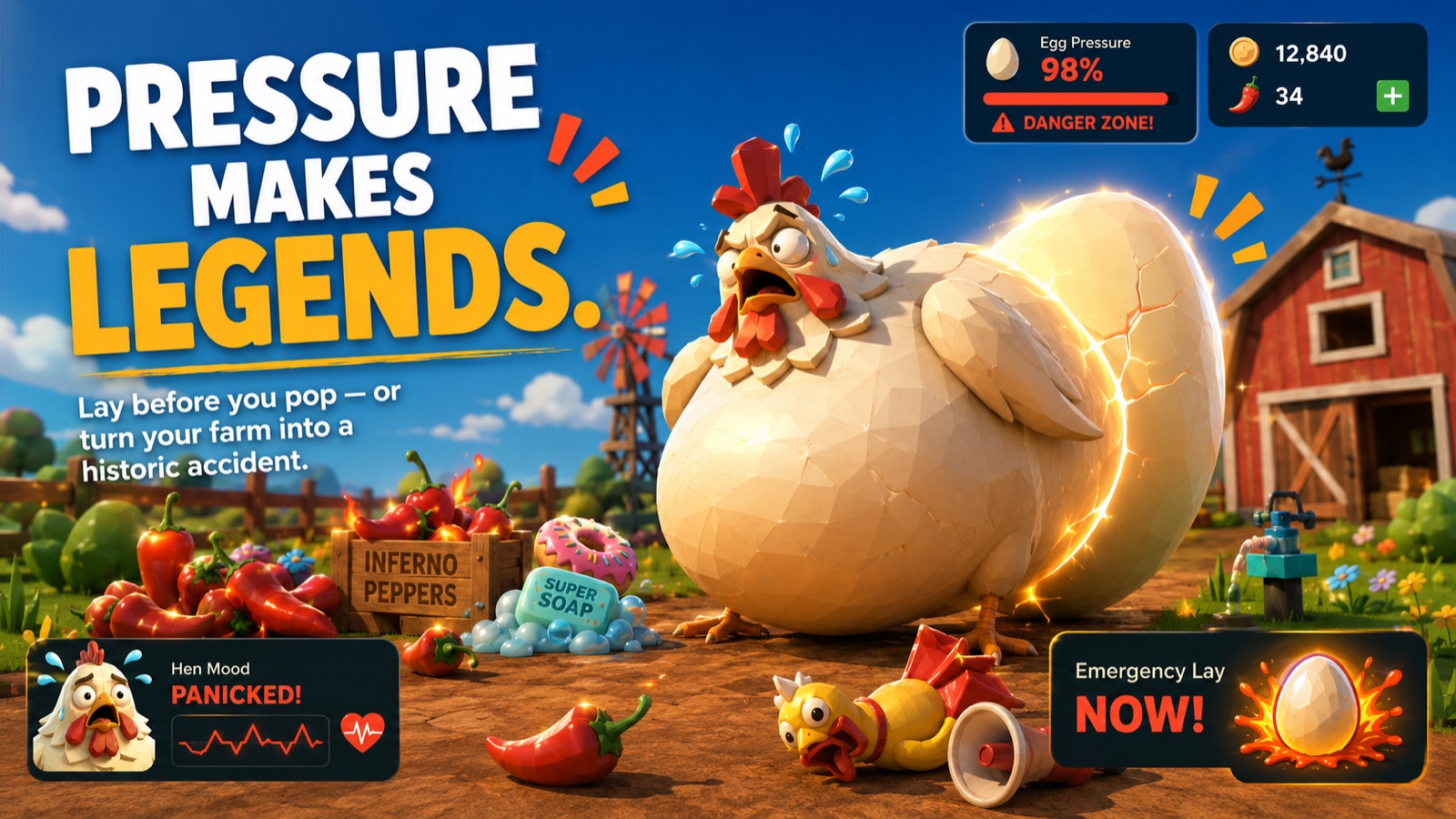 A critical egg pressure emergency in HENORMOUS